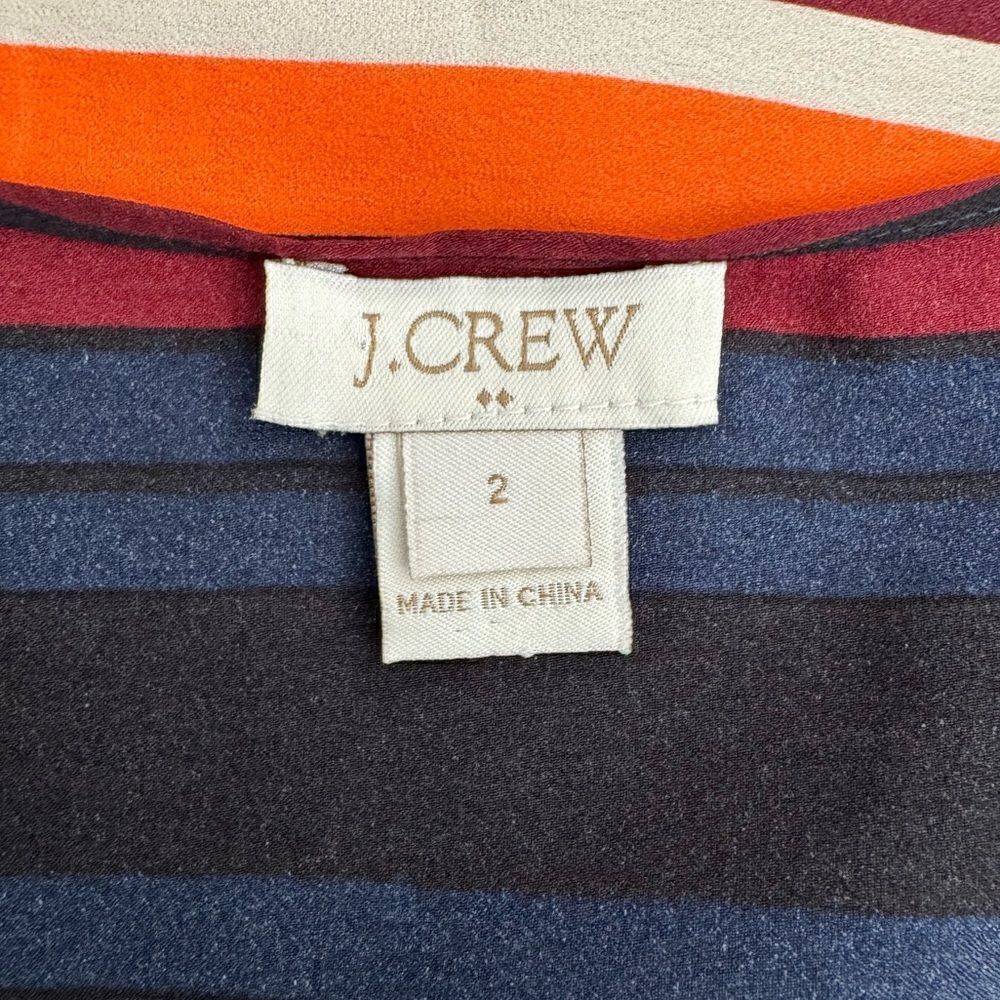 J. Crew Multicolor Satin Top Size 2 - Picture 5 of 7
